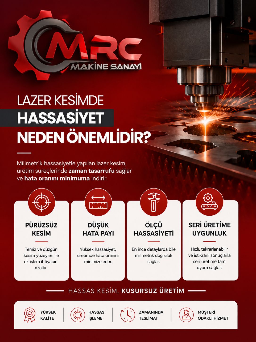MRC Makine Sanayi — Lazer kesimde hassasiyet neden önemlidir?